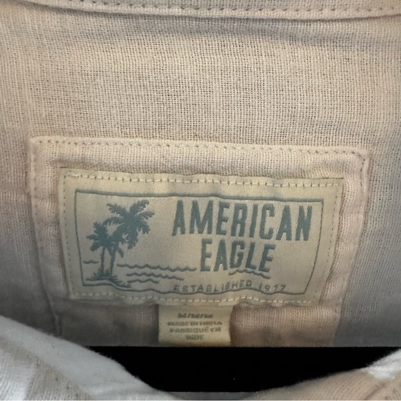 🌟3/$20🌟 American Eagle Oversized Resort Shirt White Size Medium - Picture 4 of 8